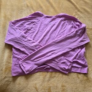 Lululemon Cropped L/S Swiftly in Dahlia Mauve